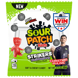 SOUR PATCH KIDS Strikers Black Raspberry Soft & Chewy Candy, 3.17 oz