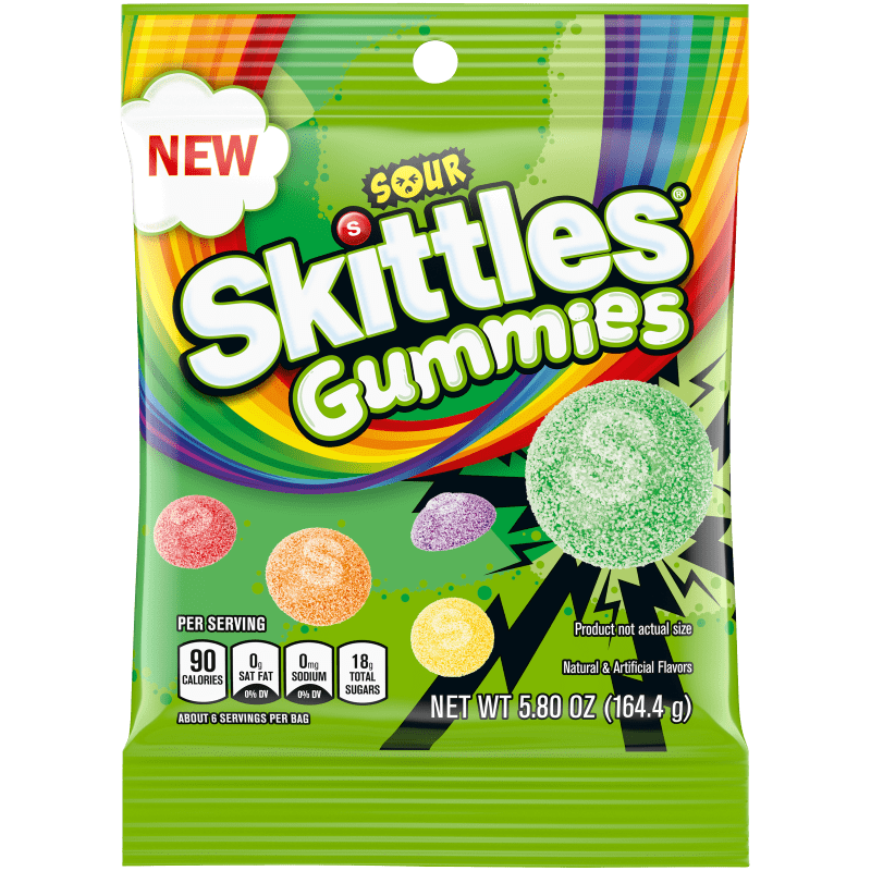SKITTLES Sour Gummies Peg Pack, 5.8oz