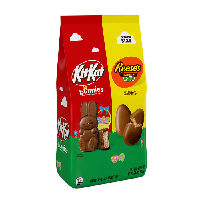REESE'S and KIT KAT® Assorted Milk Chocolate Snack Size Easter Candy Bag, 31.55 oz