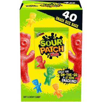 SOUR PATCH KIDS Soft & Chewy Candy, Bulk Candy, 40 - 0.97 oz Snack Packs