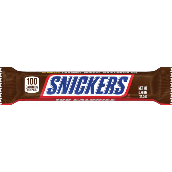 SNICKERS 100 Calories Chocolate Candy Bar, 0.76 oz
