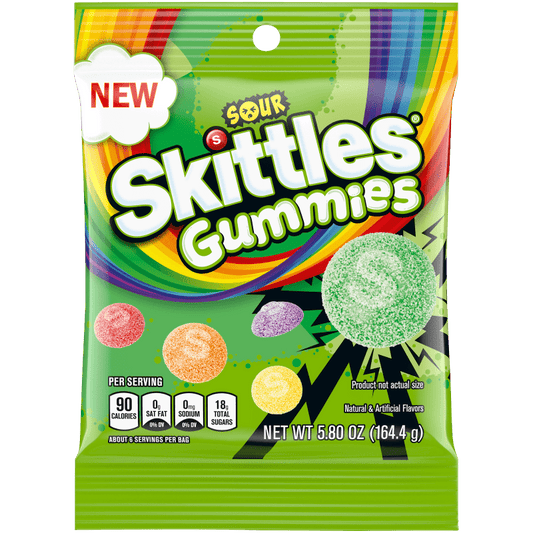 SKITTLES Sour Gummies Peg Pack, 5.8oz
