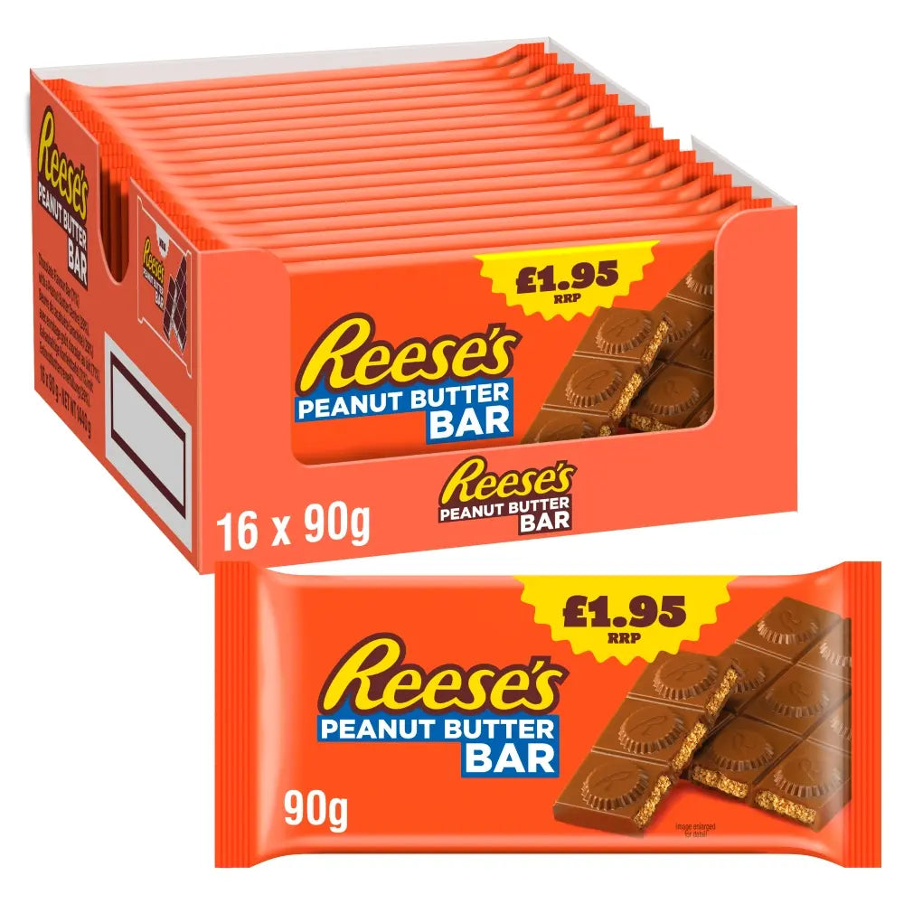 Reese's Peanut Butter and Milk Chocolate Flavour Bar - 16 x 90g Bars