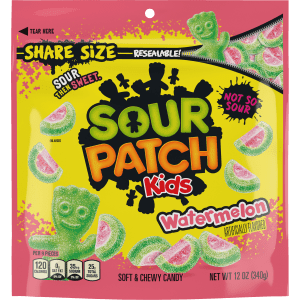 SOUR PATCH KIDS Watermelon Soft & Chewy Candy, Share Size, 12 oz