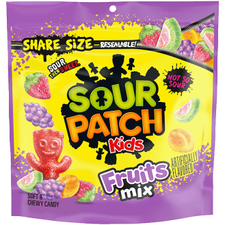 SOUR PATCH KIDS Fruits Mix Soft & Chewy Candy, Share Size, 11.03 oz