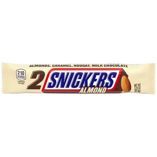 SNICKERS 2 To Go Almond Candy Bar, 3.23 oz