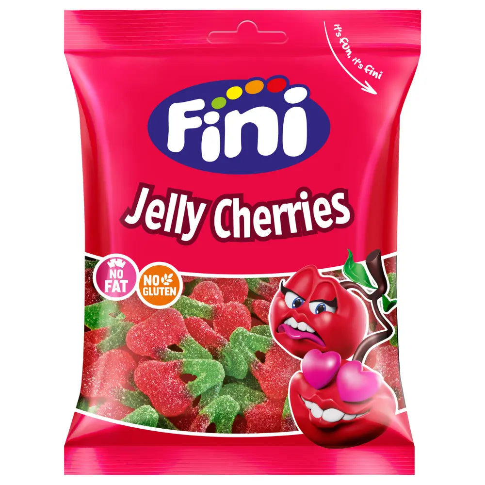 Fini Fizzy Jelly Cherries - 12 x 75g Bags