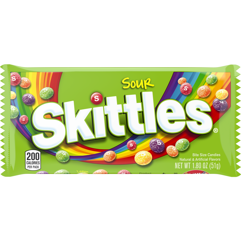 SKITTLES Sour Candy Single Pack, 1.8 oz